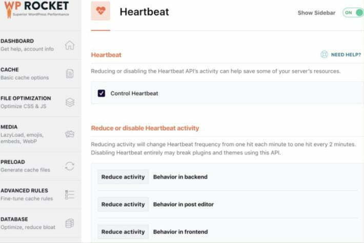 heartbeat settings