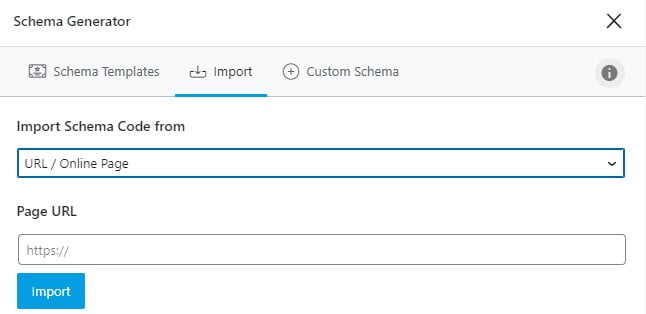 import schema template