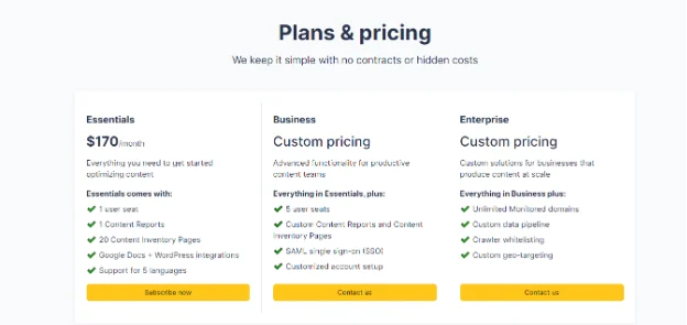 Pricing plans for cleascope